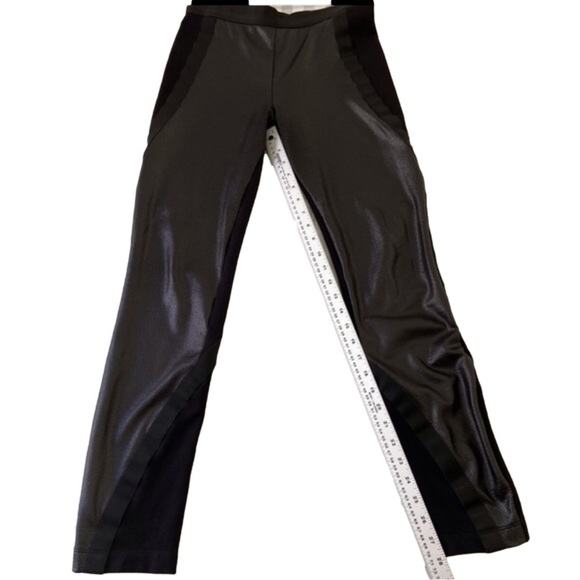 BCBGMAXAZRIA LANDYN faux Leather black pants stretchy material bikercore medium - Picture 10 of 14